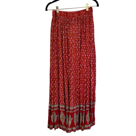 RAGA Skirt Medium Anthropologie Love Child Rust Maxi Elastic Waist Boho Romantic - Picture 2 of 14